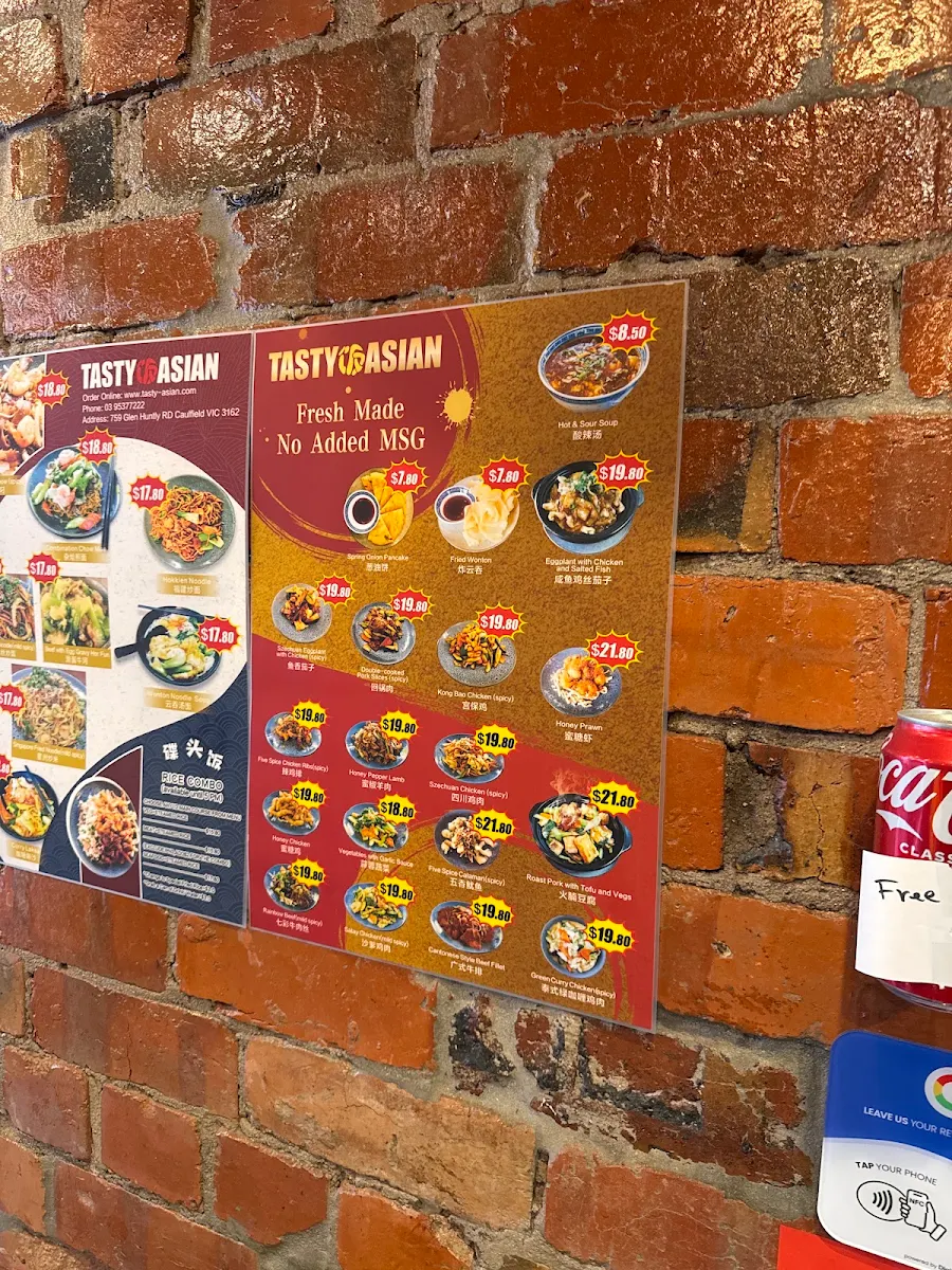Menu, Tasty Asian