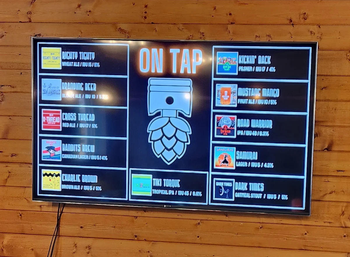 Menu, Piston Broke Brewing
