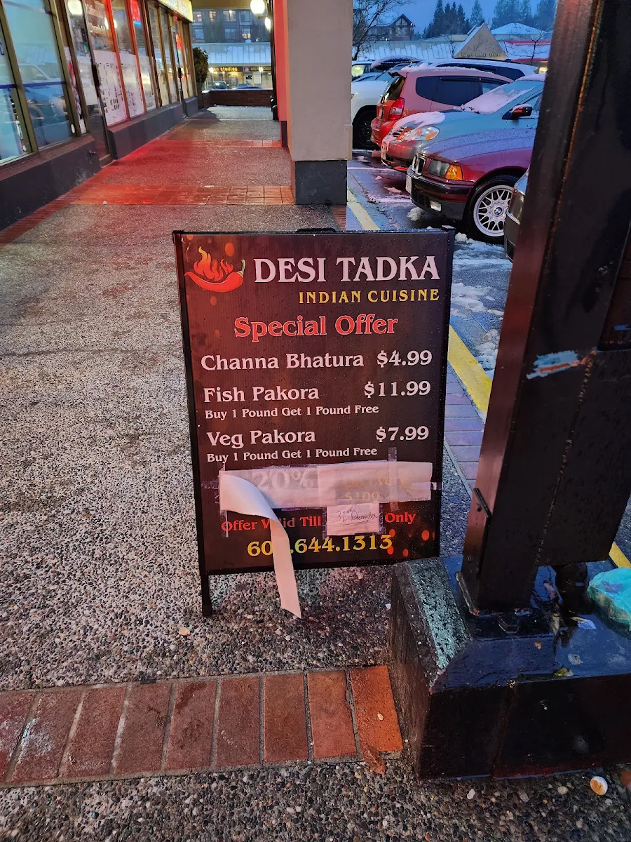 Menu, Desi Tadka Indian Cuisine