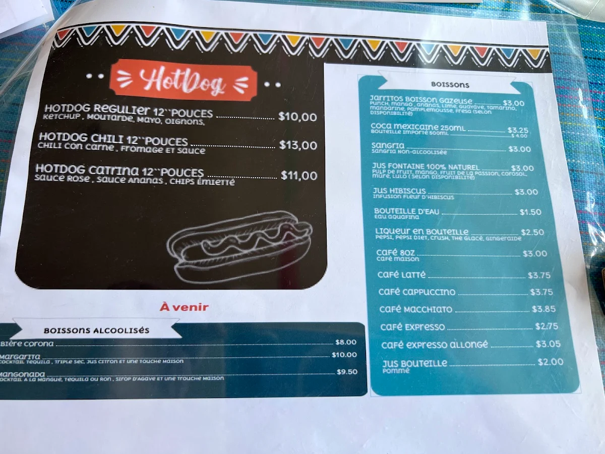 Menu, Taco & Burrito