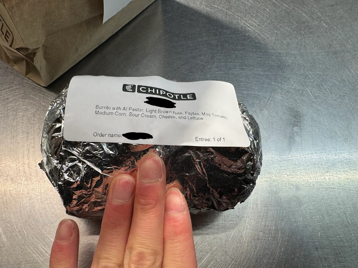 Menu, Chipotle Mexican Grill