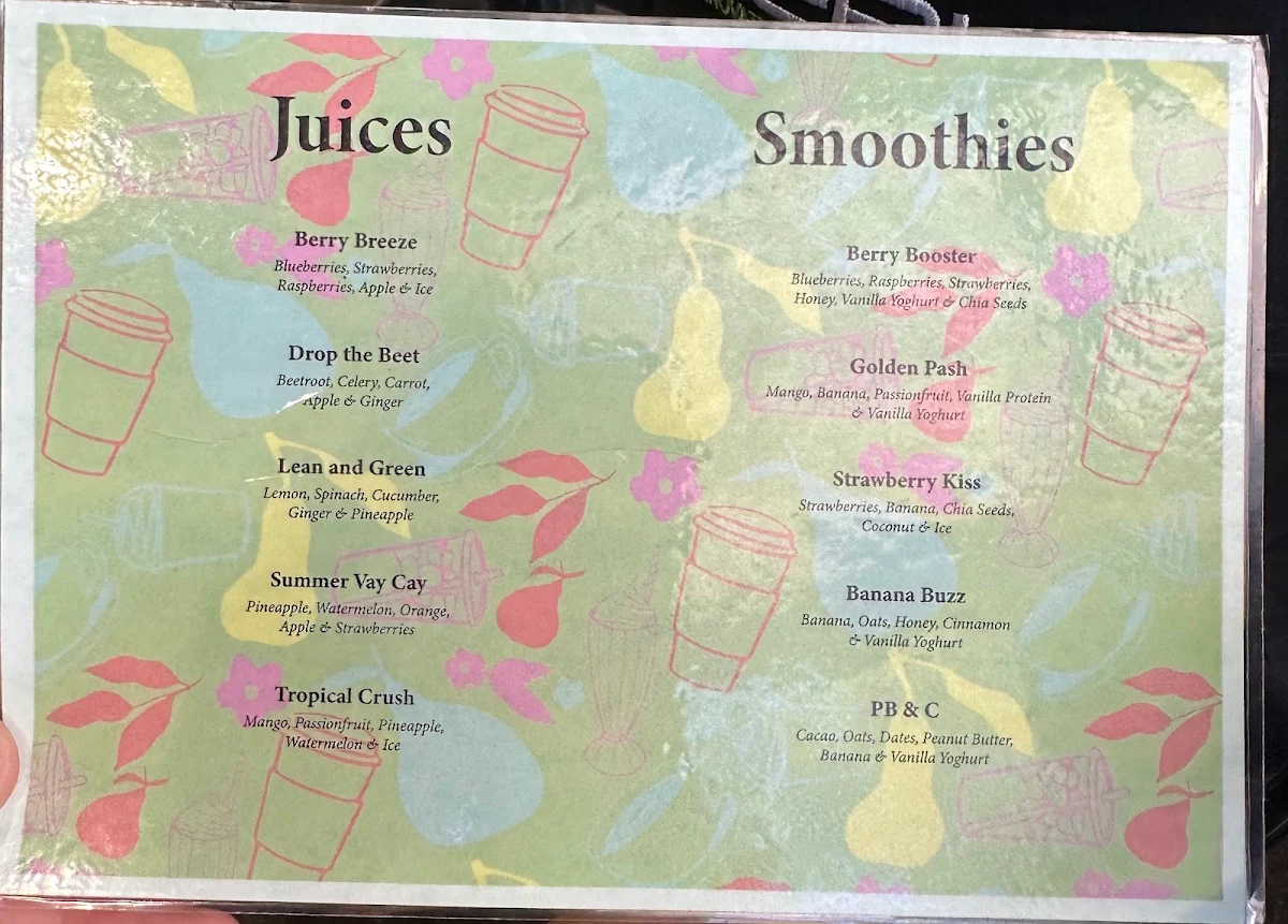 Menu, Golden Brew Cafe Mornington