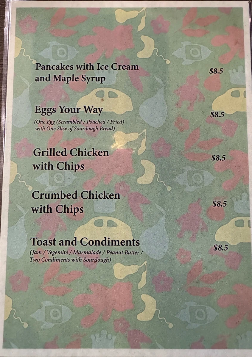 Menu, Golden Brew Cafe Mornington