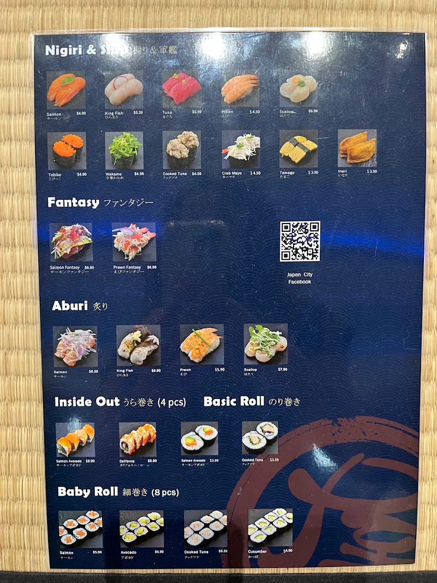 Menu, Japan City