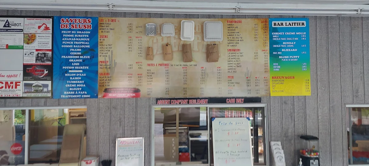 Menu, Casse-Croûte Chez Pat