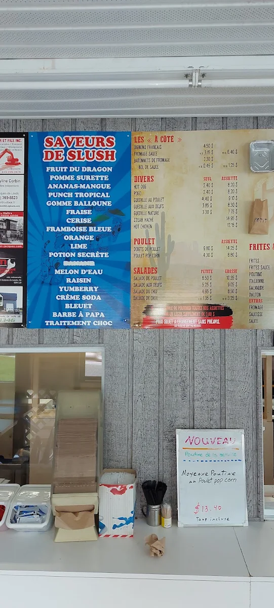 Menu, Casse-Croûte Chez Pat