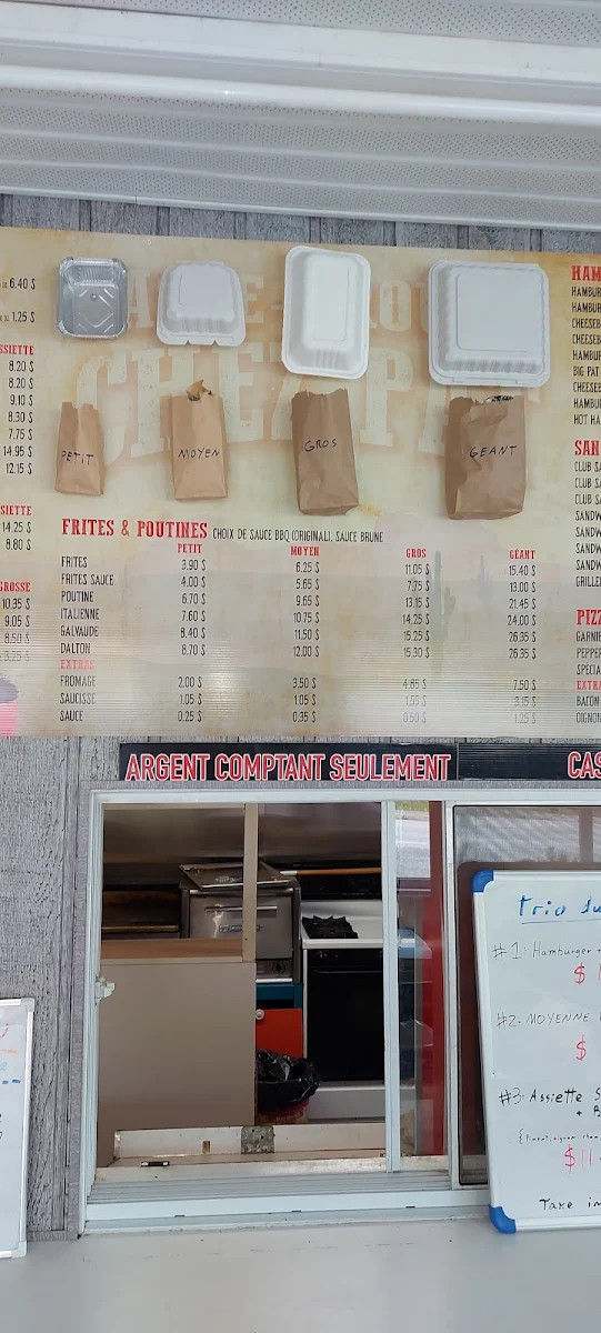 Menu, Casse-Croûte Chez Pat