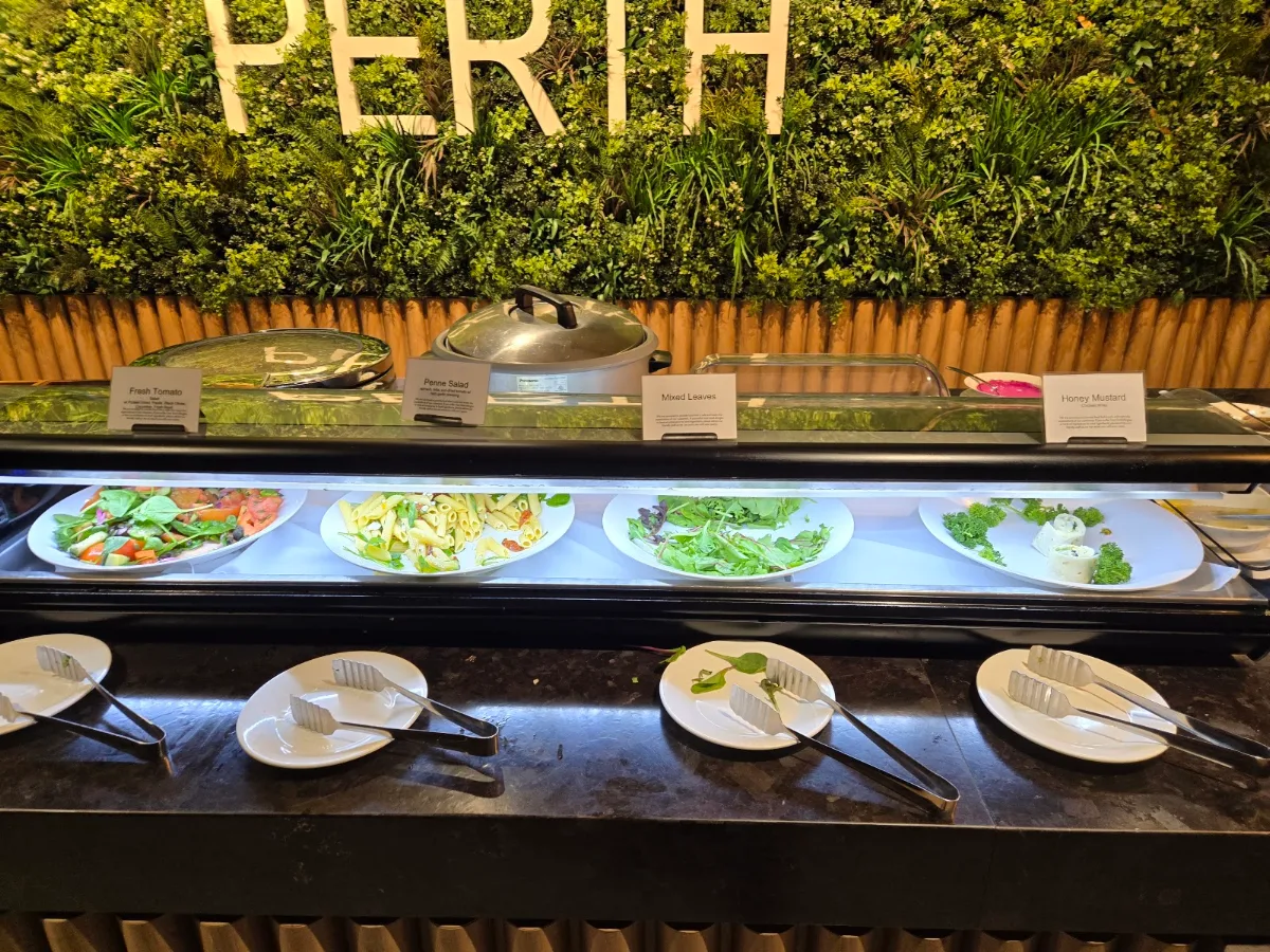 Menu, Aspire Lounge International Terminal 1, Perth Airport