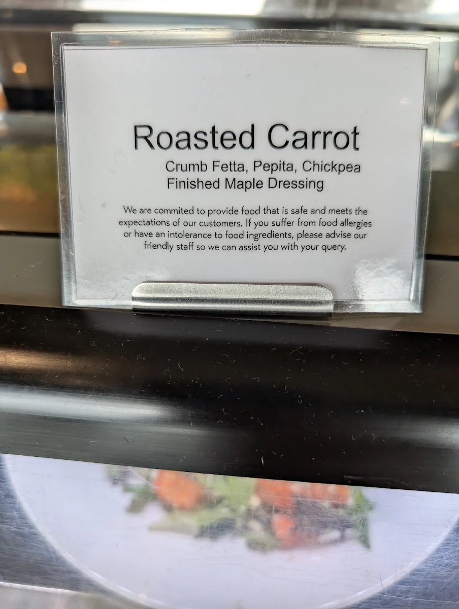 Menu, Aspire Lounge International Terminal 1, Perth Airport