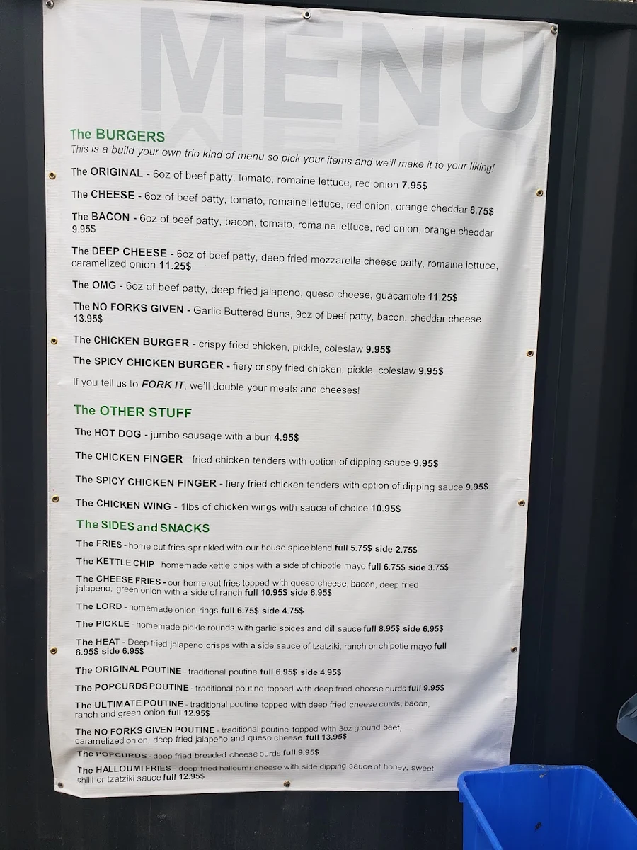 Menu, No Forks Given