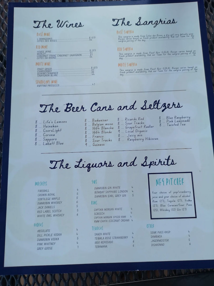 Menu, No Forks Given