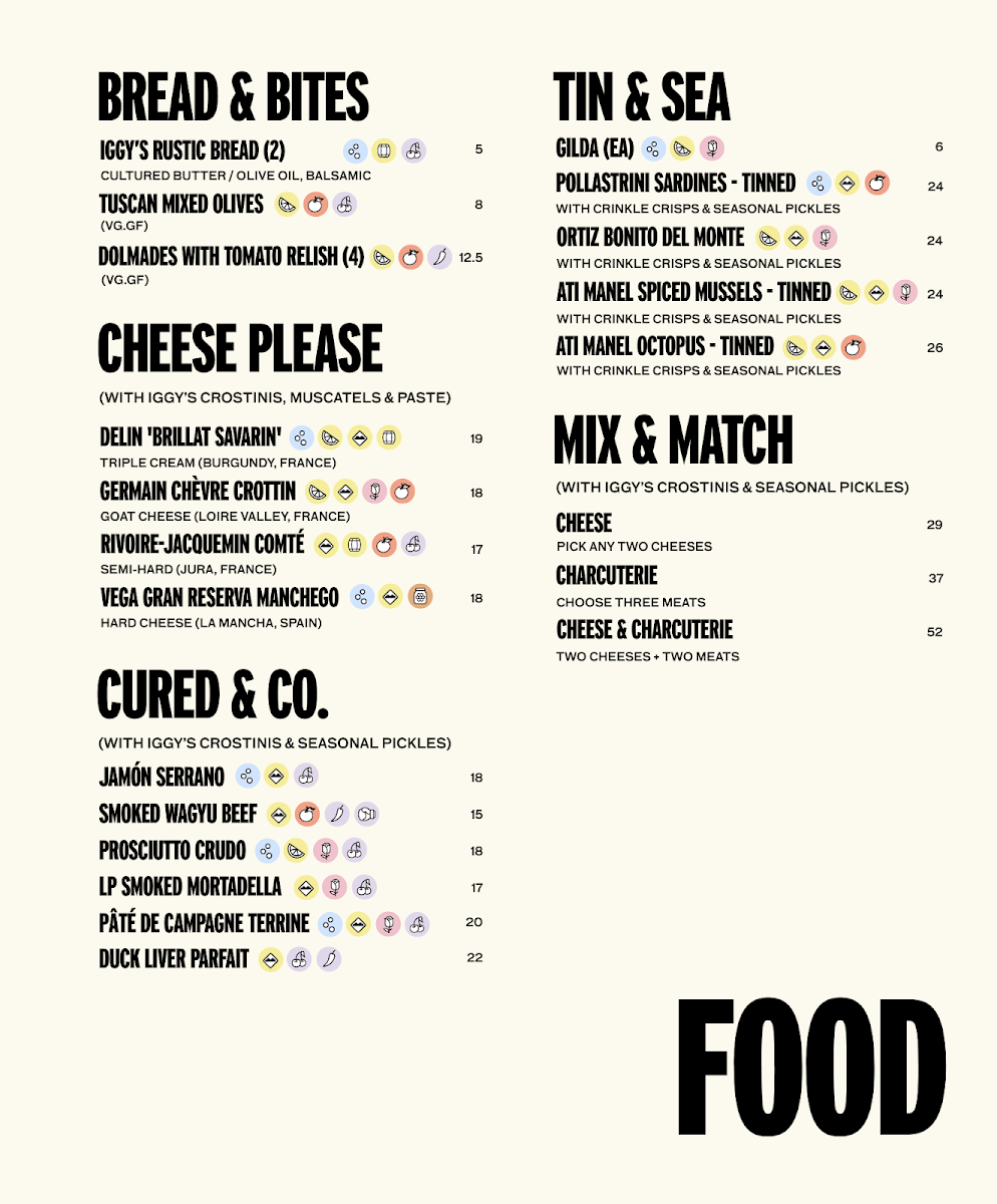 Menu, Good Pair Days Surry Hills