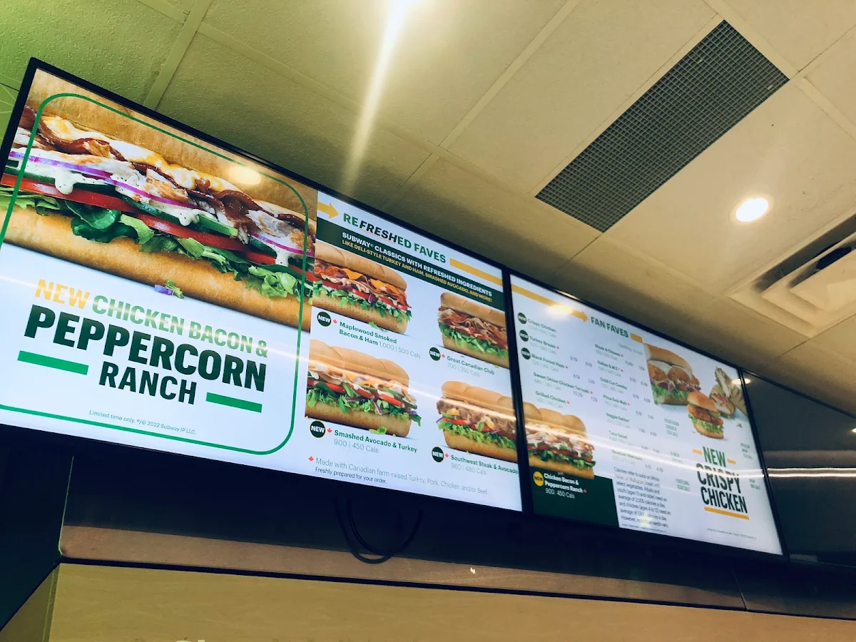 Menu, Subway