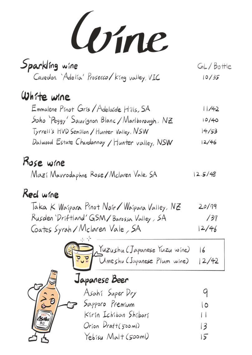 Menu, Miori japanese Restaurant