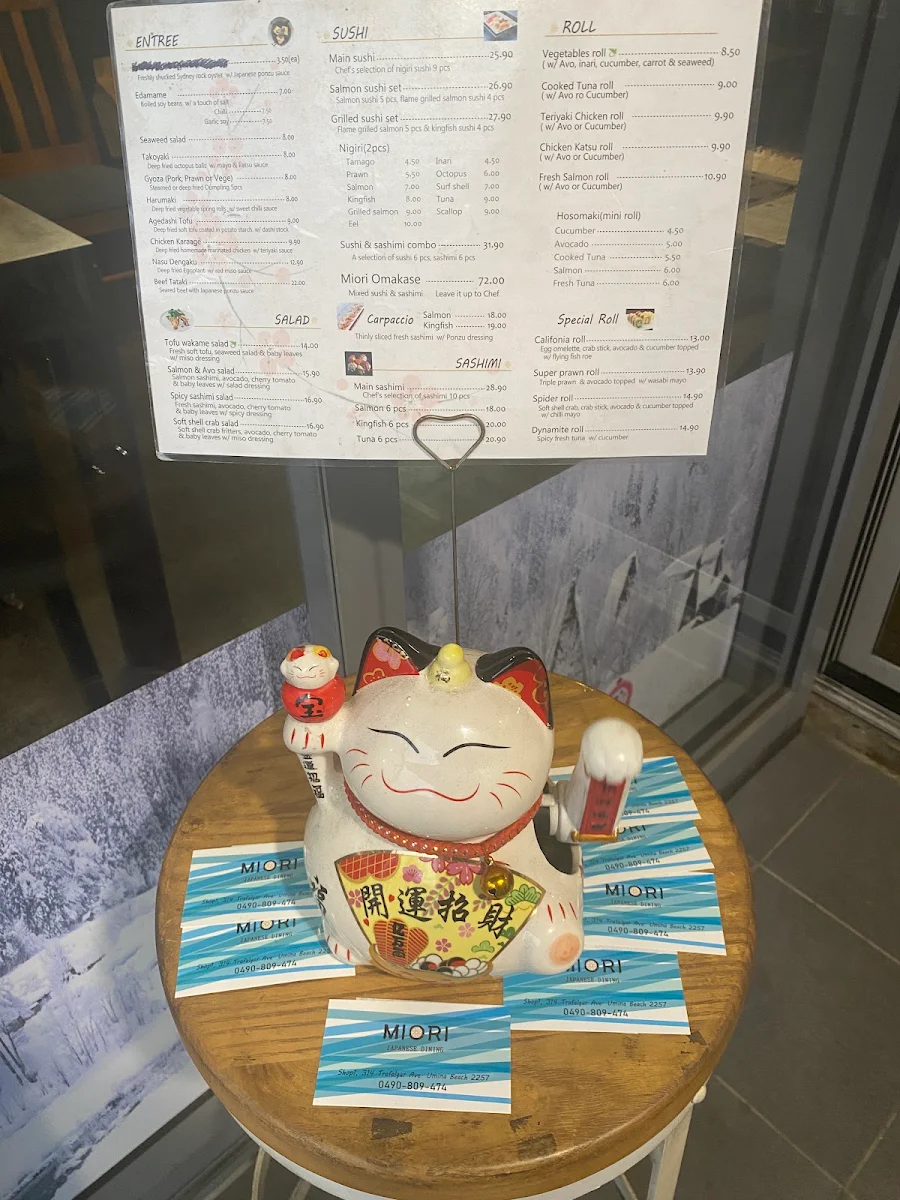 Menu, Miori japanese Restaurant