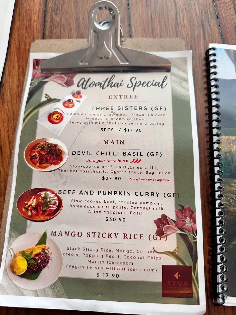 Menu, AtomThai NEWTOWN