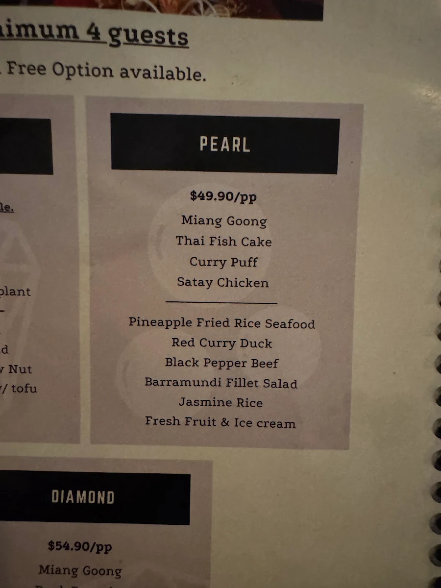Menu, AtomThai NEWTOWN