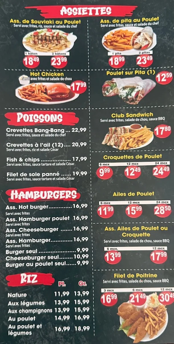 Menu, Pizza Le phare