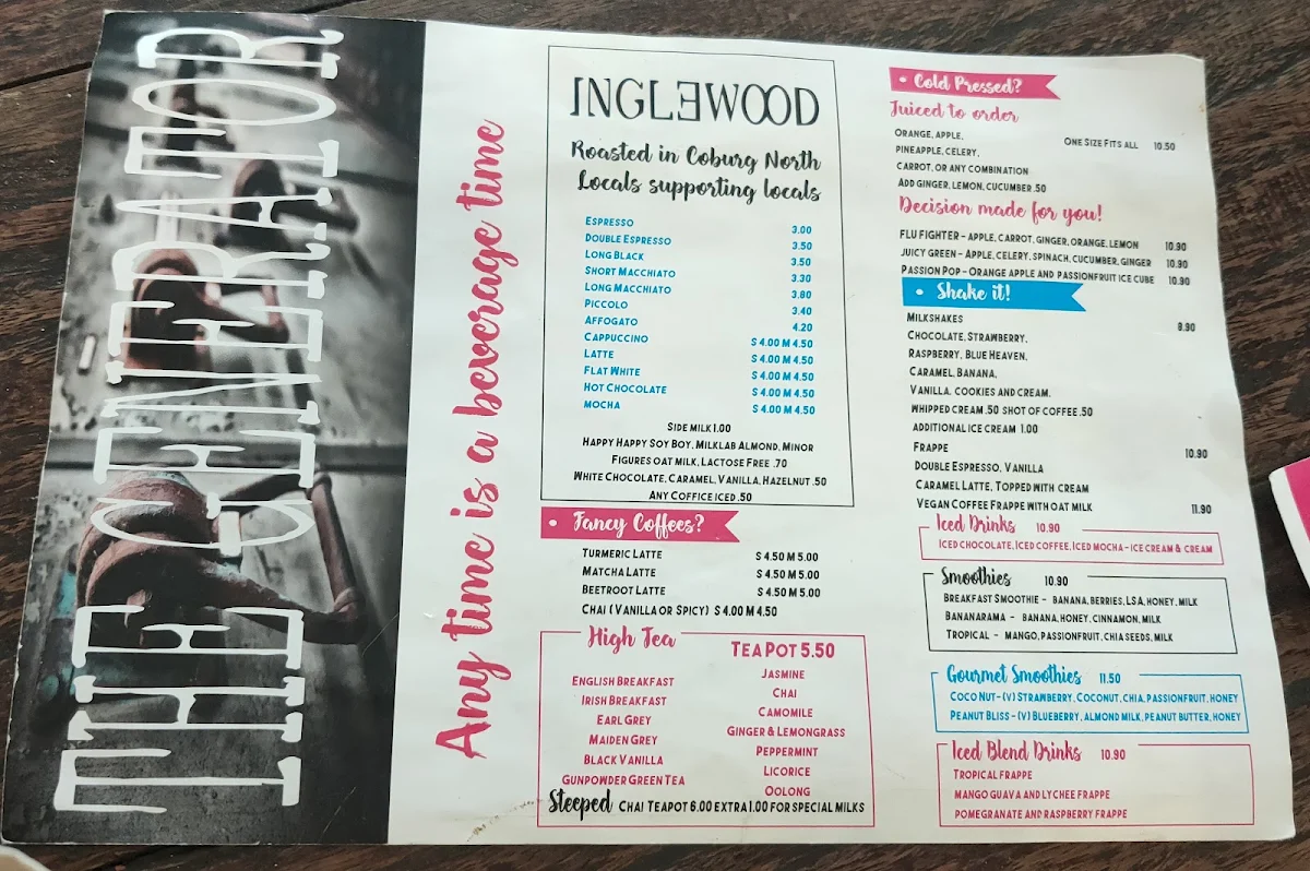 Menu, The Generator Urban Eatery