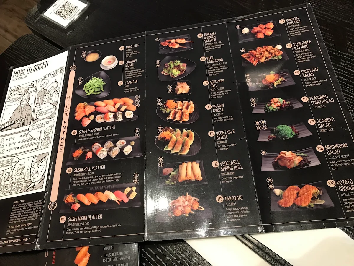 Menu, Okami Japanese Restaurant