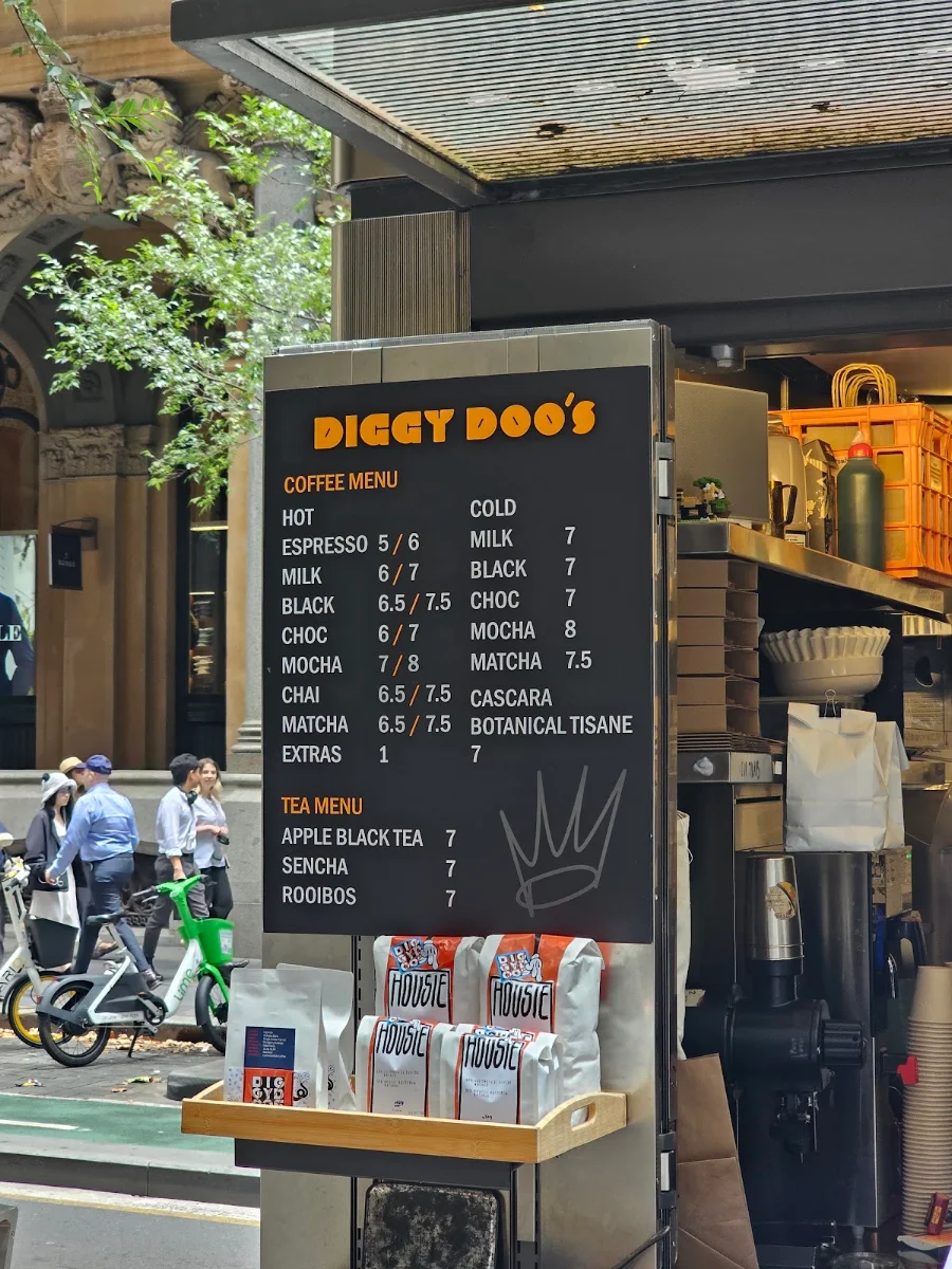 Menu, Diggy Doo's Coffee