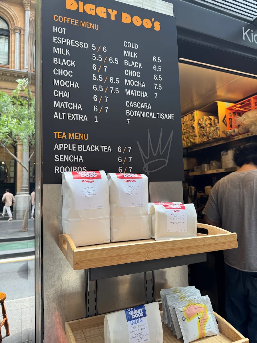 Menu, Diggy Doo's Coffee