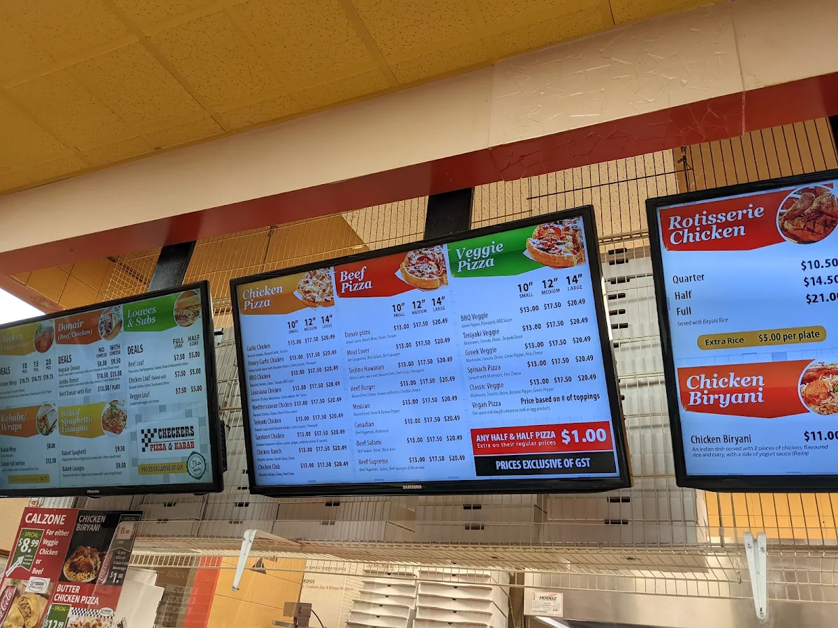Menu, Checkers Pizza & Kabab (Whyte Ave. Branch)