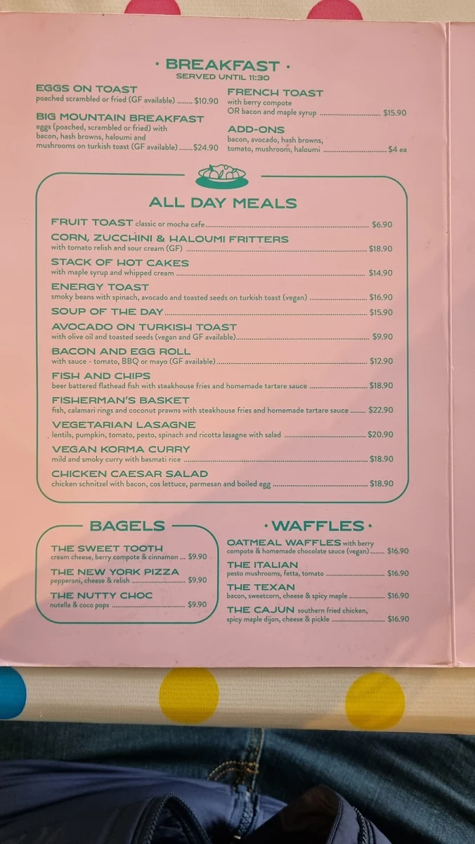 Menu, The Wayzgoose Diner