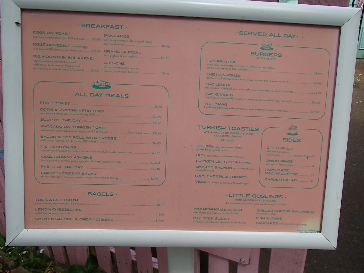 Menu, The Wayzgoose Diner