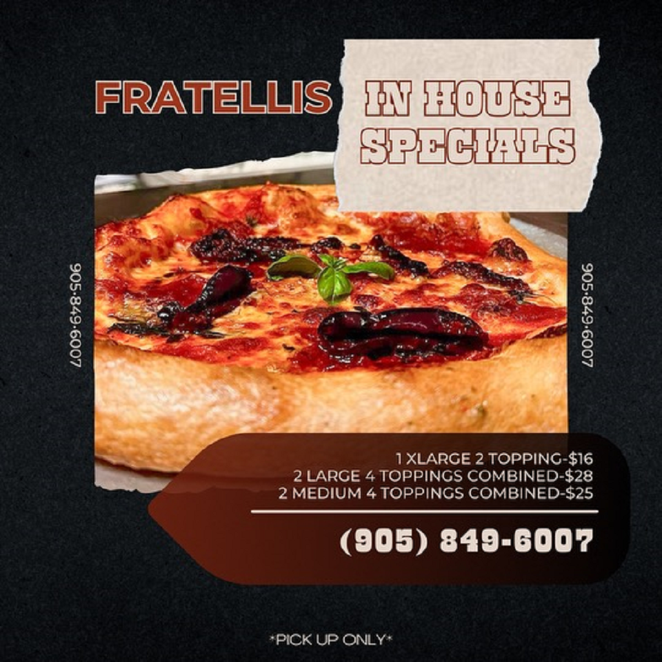 Menu, Fratelli’s
