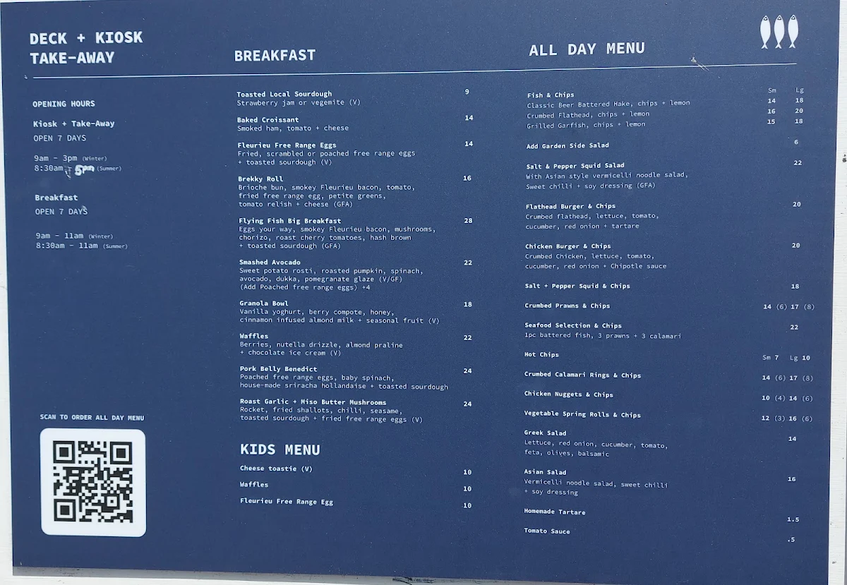 Menu, Flying Fish
