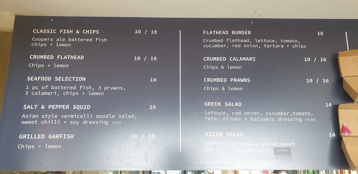 Menu, Flying Fish