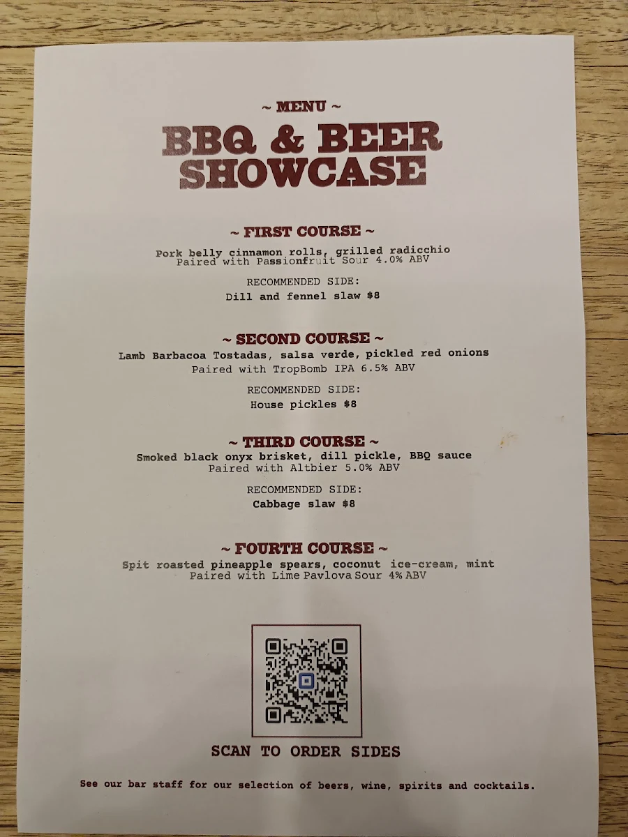 Menu, Bad Shepherd Brewing Co.