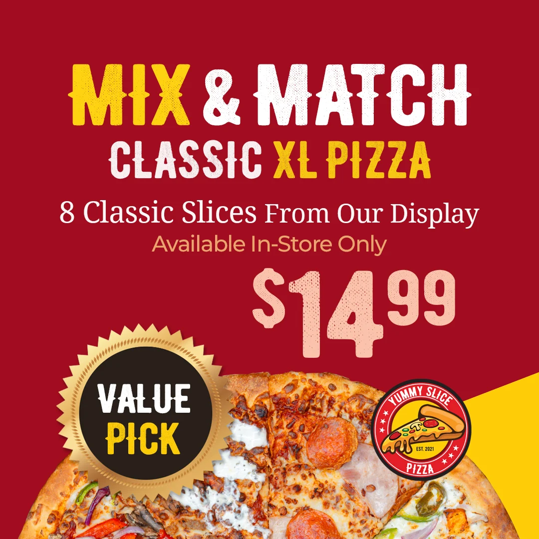 Menu, Yummy Slice Pizza