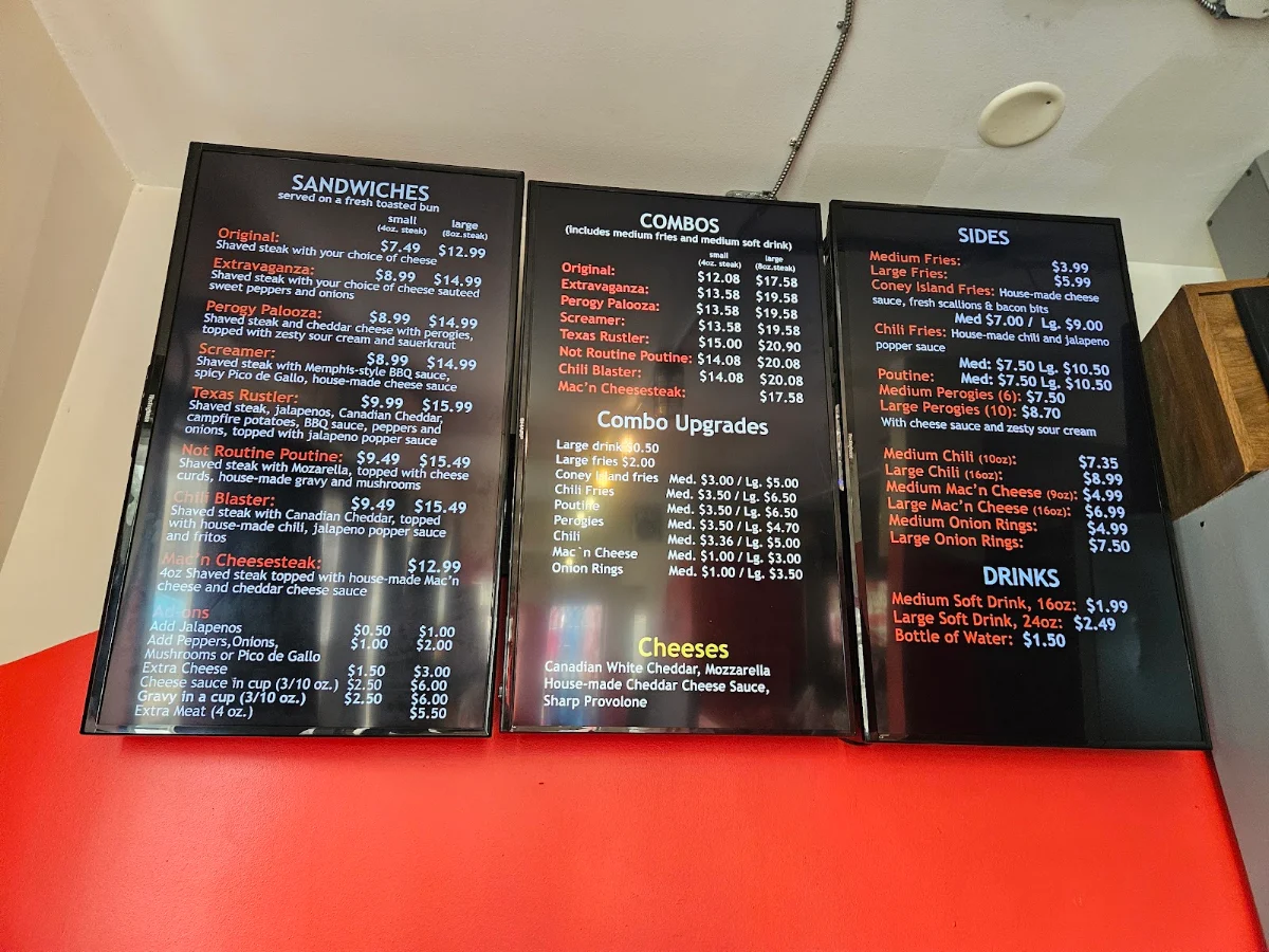 Menu, Boardwalk Cheesesteaks
