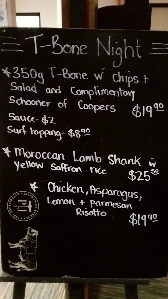 Menu, Berry Springs Tavern