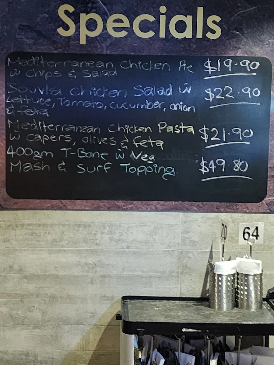 Menu, Berry Springs Tavern