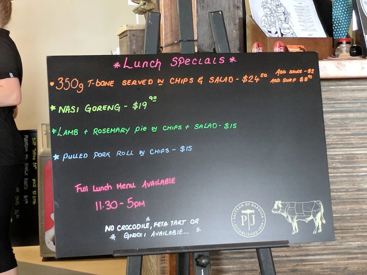 Menu, Berry Springs Tavern