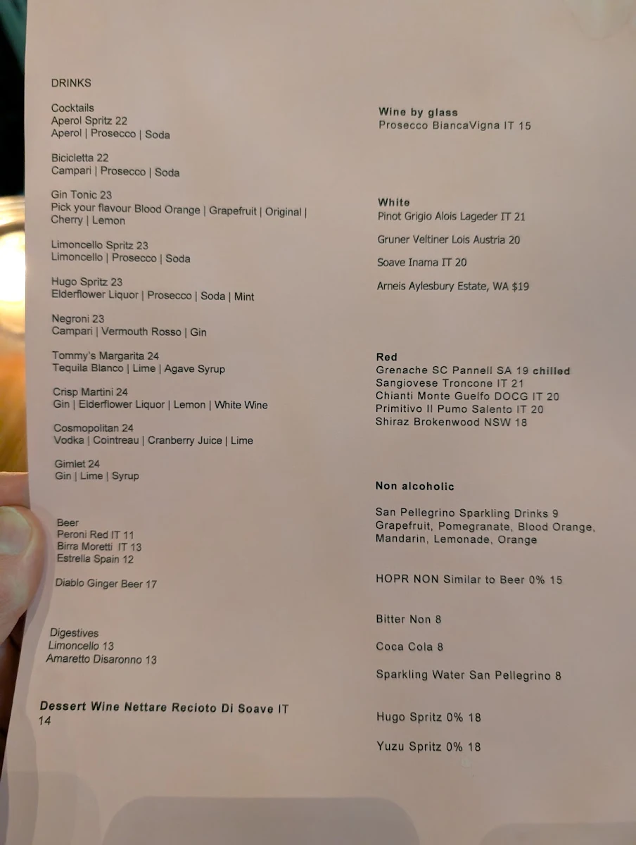 Menu, NUG. General Store