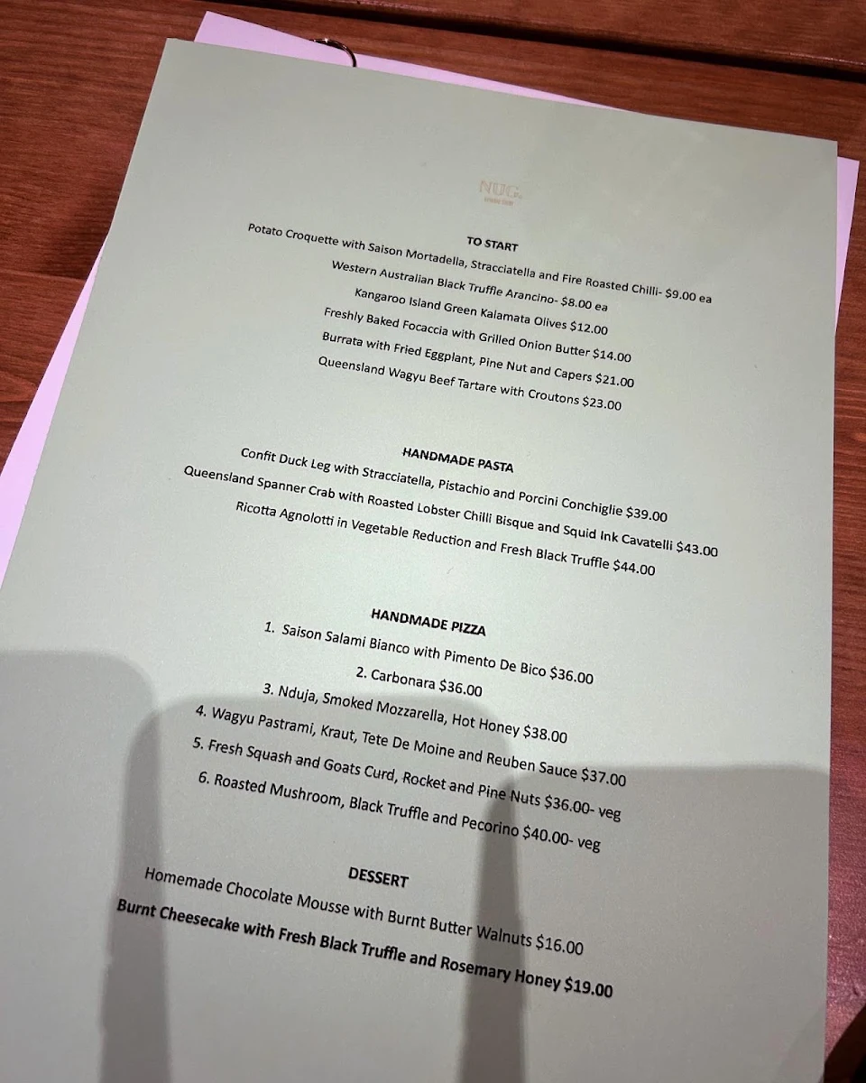Menu, NUG. General Store