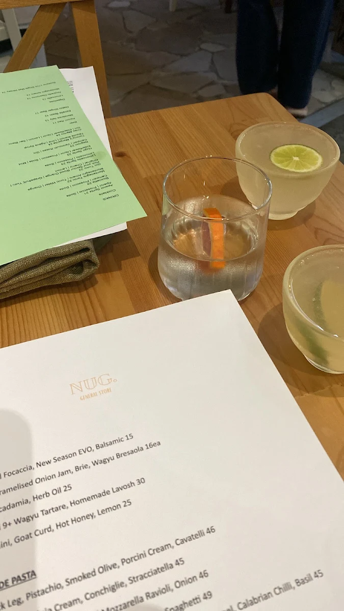 Menu, NUG. General Store