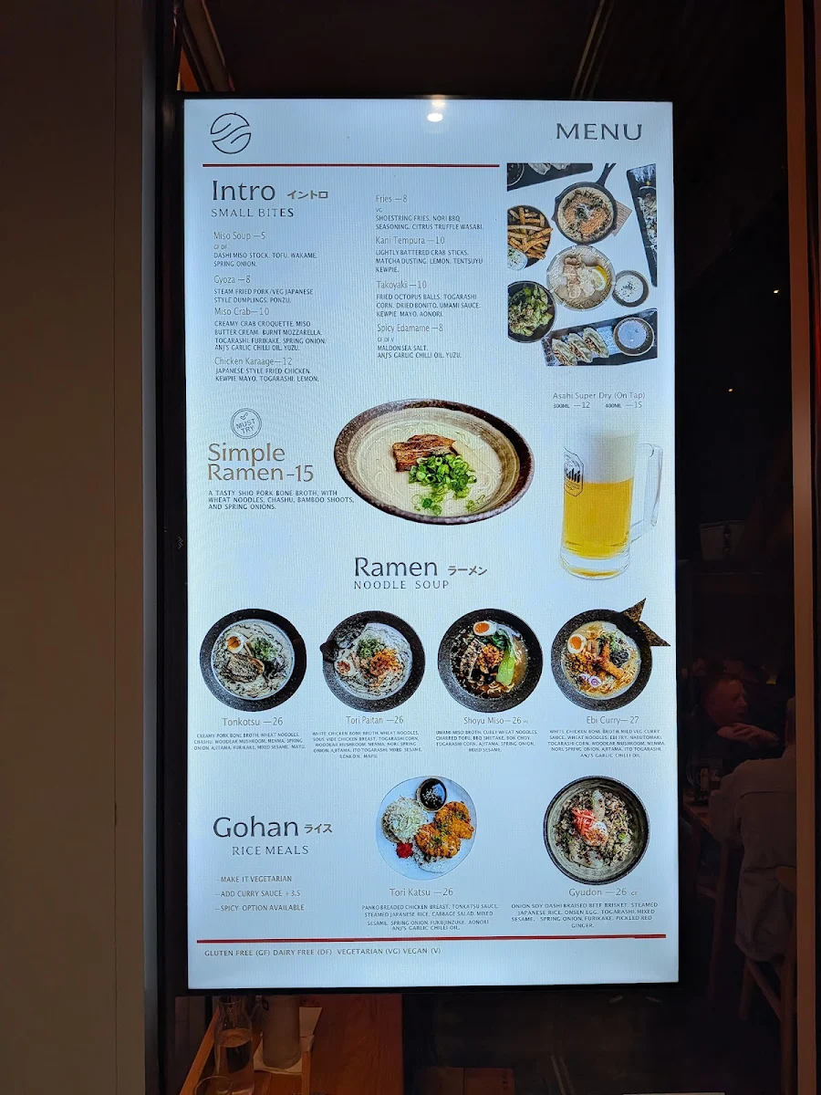 Menu, Ikigai Ramen