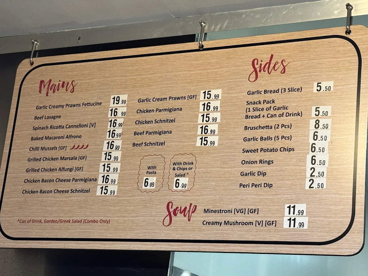 Menu, Pasta Express