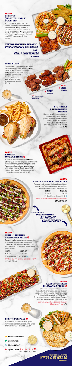 Menu, Boston Pizza Orangeville