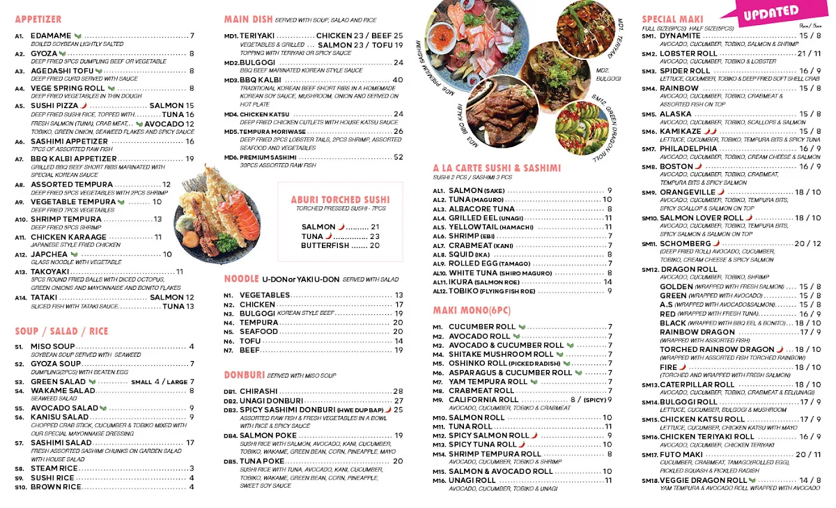 Menu, KOHARU Japanese Restaurant