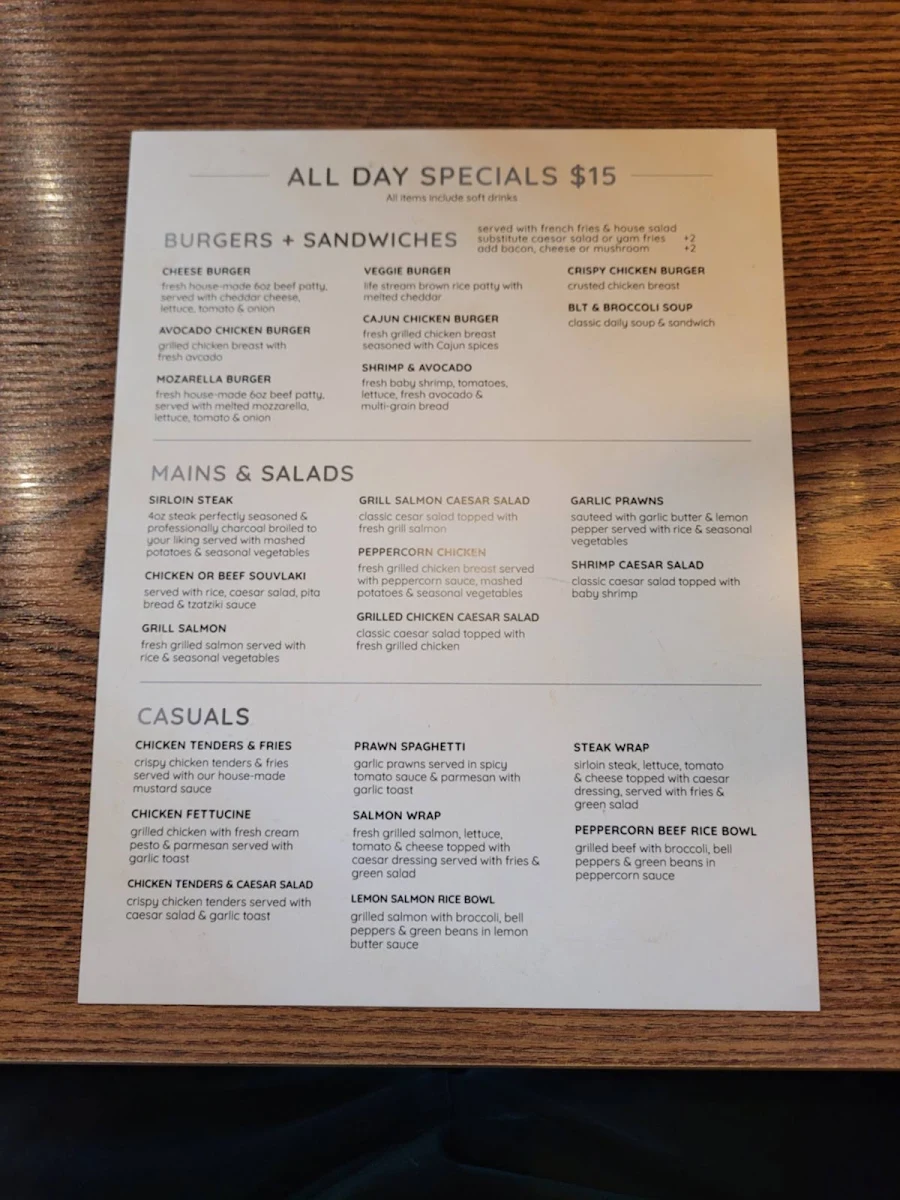 Menu, TWO STONES GRILL