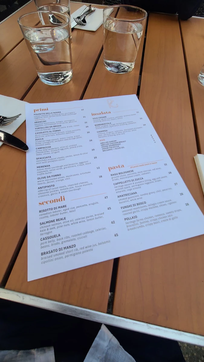 Menu, Pizzeria Gusto