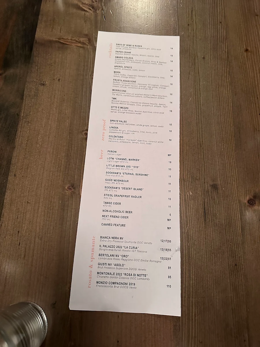 Menu, Pizzeria Gusto