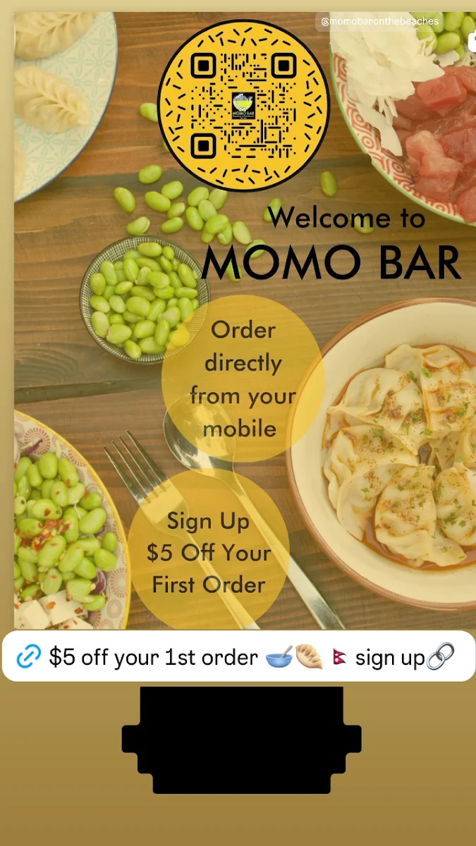 Menu, Momo Bar Mona Vale