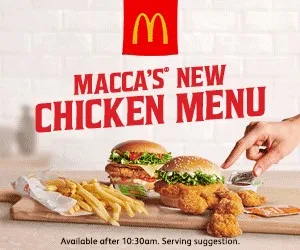 Menu, McDonald's Melton South